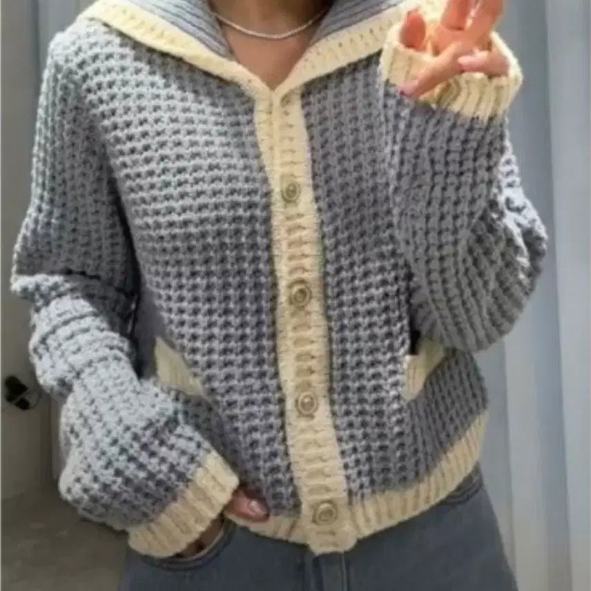[BUNJANG] Mainstay Sailor Knit Cardigan / 메인스테이 세일러 원트니트