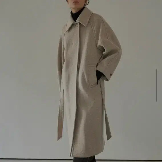 [BUNJANG] Cashmere Single Button Coat - Beige - S / CASHMERE SINGLE BUTTON COAT_싱글코트 s