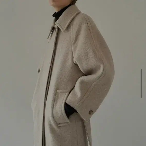 [BUNJANG] Cashmere Single Button Coat - Beige - S / CASHMERE SINGLE BUTTON COAT_싱글코트 s
