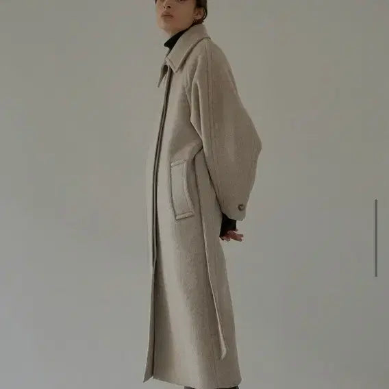 [BUNJANG] Cashmere Single Button Coat - Beige - S / CASHMERE SINGLE BUTTON COAT_싱글코트 s