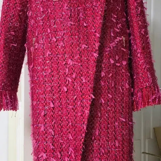 [BUNJANG] Chanel Tweed Pink Coat / 샤넬 트위드 핑크 코트