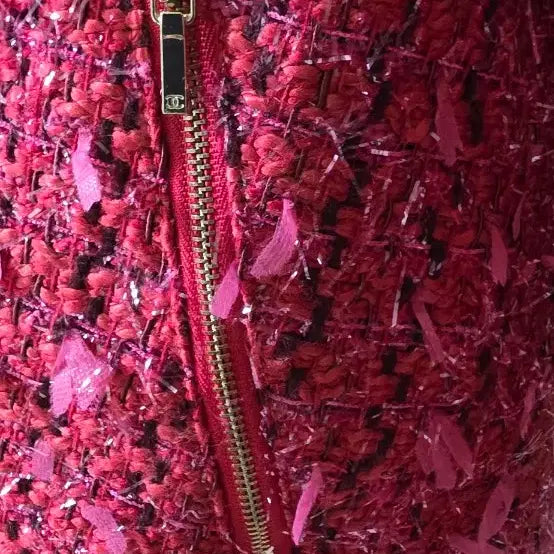 [BUNJANG] Chanel Tweed Pink Coat / 샤넬 트위드 핑크 코트
