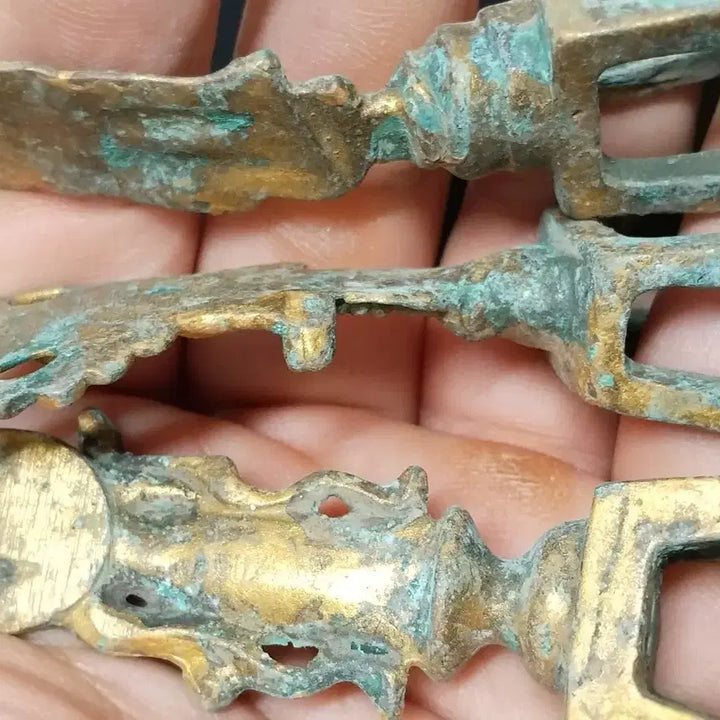 [BUNJANG] Antique Bronze Buddhist Statues Bundle Set / 판매자 소장품 금채 청동 3전불 일괄 처분