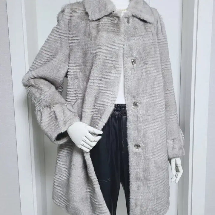 [BUNJANG] High-Quality Mink Eco-Fur Half Coat / <새상품>고퀄 밍크 에코퍼 페이크퍼 하프코트