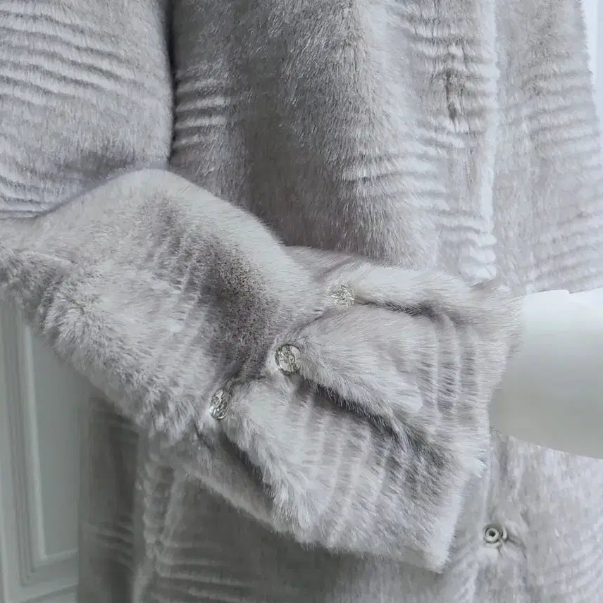 [BUNJANG] High-Quality Mink Eco-Fur Half Coat / <새상품>고퀄 밍크 에코퍼 페이크퍼 하프코트