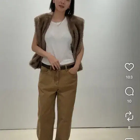 [SOLD OUT] R2W Artie cotton wide 데님 - Camel