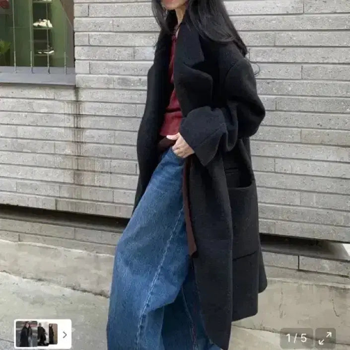 [BUNJANG] Citybreeze Wool Lined Long Coat Charcoal / 시티브리즈 울 라인드 롱코트 차콜