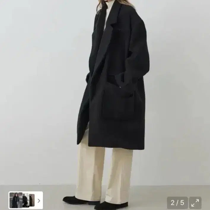 [BUNJANG] Citybreeze Wool Lined Long Coat Charcoal / 시티브리즈 울 라인드 롱코트 차콜