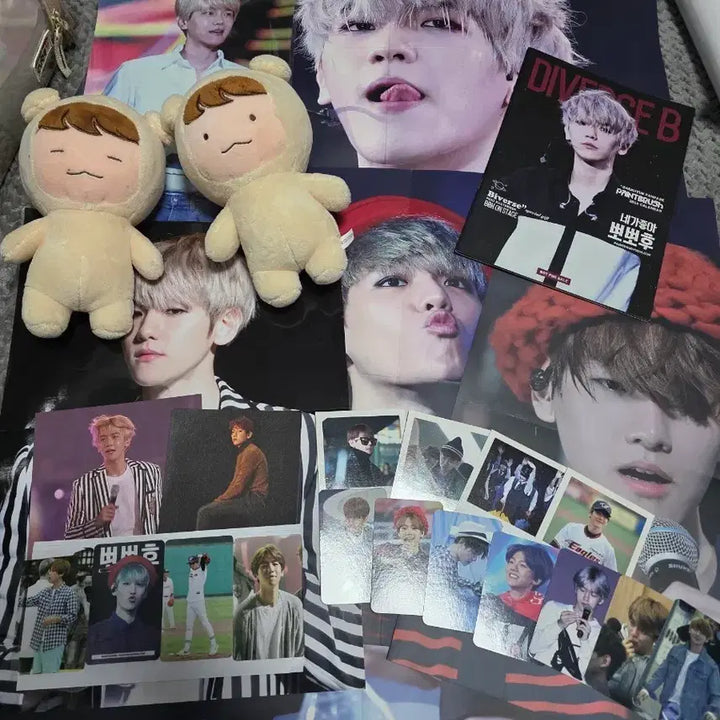 [BUNJANG] EXO Baekhyun Doll Bundle / 백현 굿즈, 인형, 팬아트 스티커, 카이 시우민 공식포카 등 일괄양도