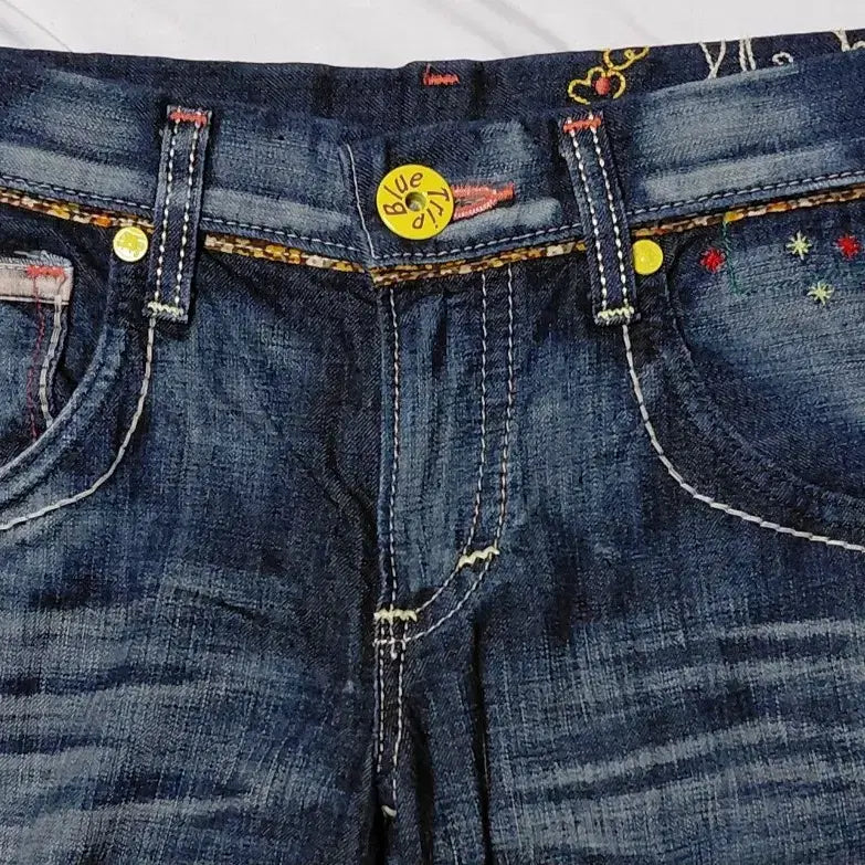 [BUNJANG] EDWIN Blue Trip Embroidered Denim Pants / 할인!! [S] EDWIN 블루 트립 자수 디테일 빈티지 데님 팬츠