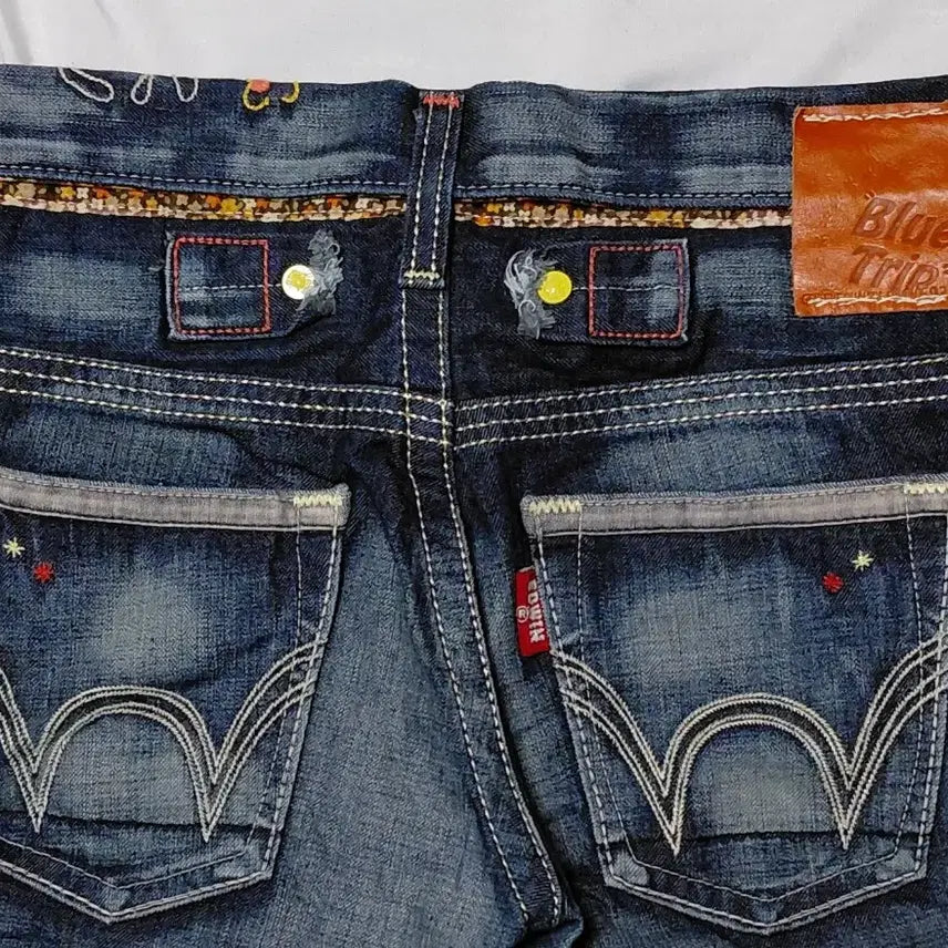 [BUNJANG] EDWIN Blue Trip Embroidered Denim Pants / 할인!! [S] EDWIN 블루 트립 자수 디테일 빈티지 데님 팬츠