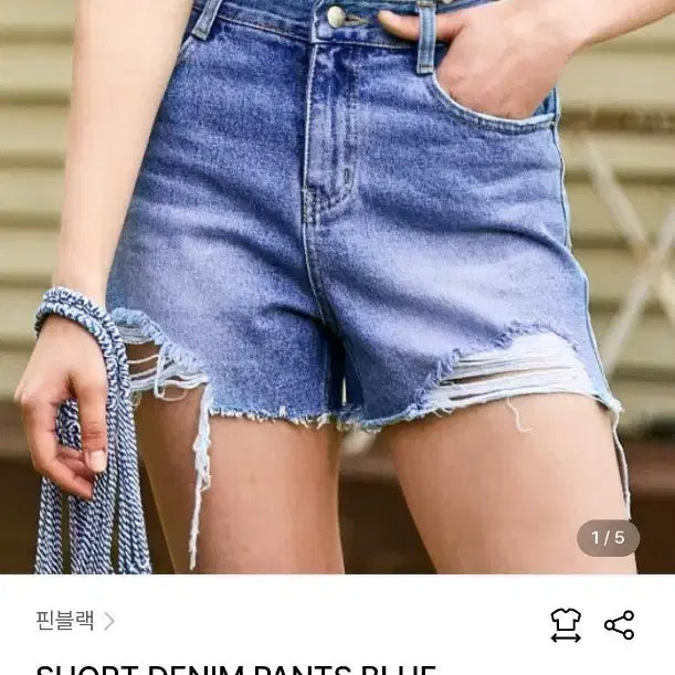 [BUNJANG] Pink Black Denim Shorts S / 핀블랙 데님 숏팬츠 S 새상품