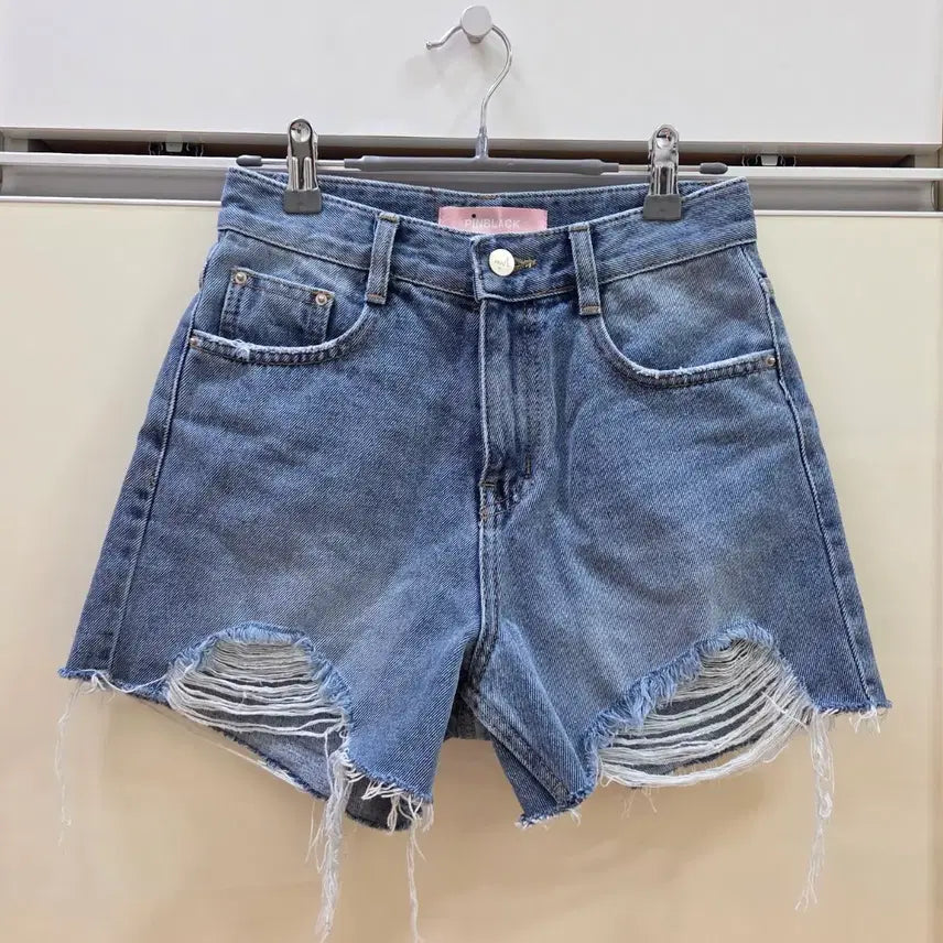 [BUNJANG] Pink Black Denim Shorts S / 핀블랙 데님 숏팬츠 S 새상품