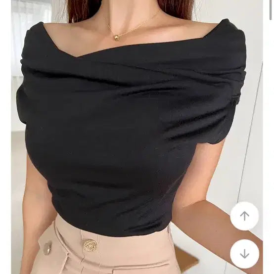 [BUNJANG] Off-Shoulder Tank Top / 드레이프 오프숄더 나시탑