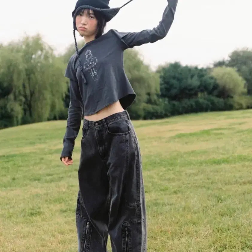 [BUNJANG] Koiseio Layered Long Sleeve Dark Gray / [새상품] 코이세이오 레이어드 롱슬리브 다크그레이