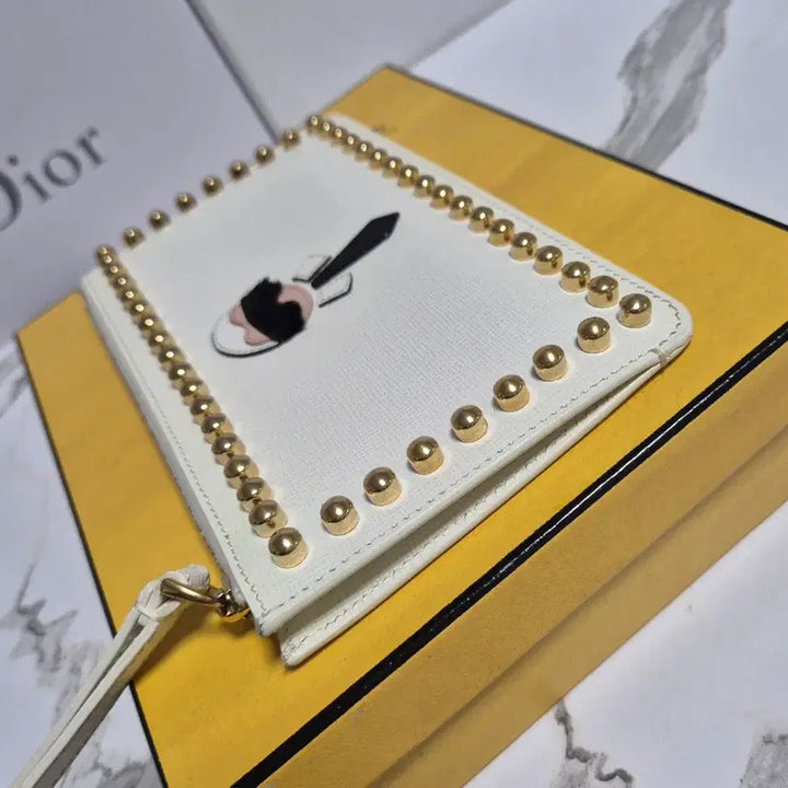 [BUNJANG] Fendi Karlito Leather Clutch Bag / (정품) 펜디 칼리토 스터드 가죽 클러치백