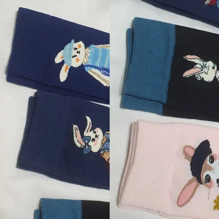 [BUNJANG] Rabbit Dot Ribbon Socks / 개당가격이예요~ 블루 네이비 핑크 토끼 도트 리본 기타 양말