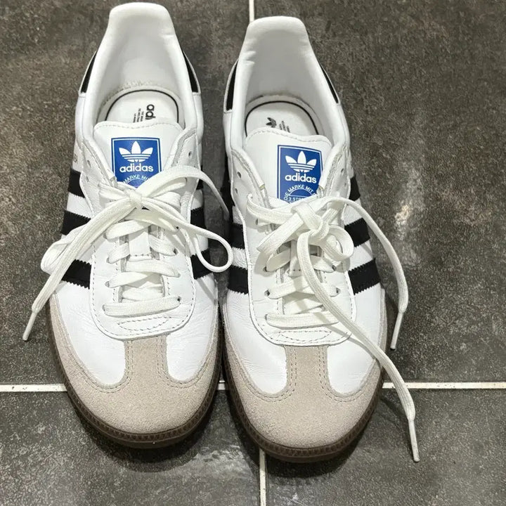 [BUNJANG] Adidas Samba Cloud White Black Sneakers (215) / 아디다스 삼바 클라우드화이트 흰검 215