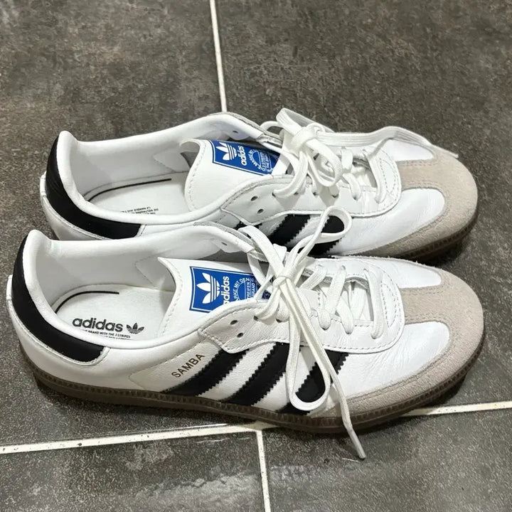 [BUNJANG] Adidas Samba Cloud White Black Sneakers (215) / 아디다스 삼바 클라우드화이트 흰검 215