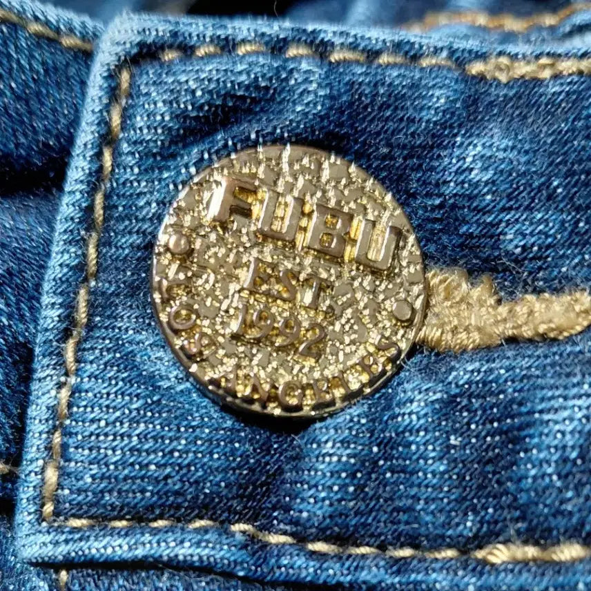 [BUNJANG] FUBU Dark Indigo Slim Straight Denim / [33] 푸부 다크 인디고 슬림 스트레이트 데님 (스판 함유)