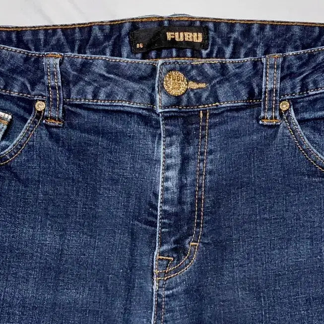 [BUNJANG] FUBU Dark Indigo Slim Straight Denim / [33] 푸부 다크 인디고 슬림 스트레이트 데님 (스판 함유)