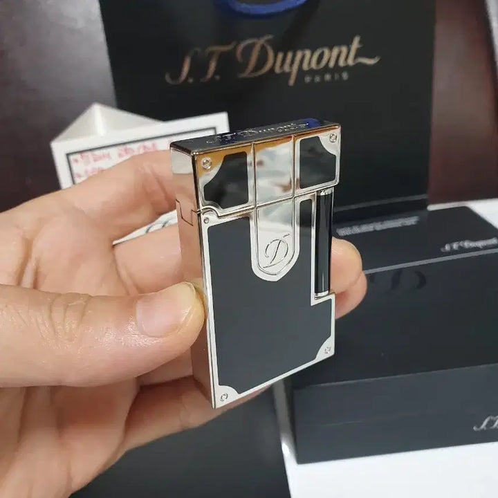 [BUNJANG] Dupont Line 2 CA16736 Black Lacquer Palladium Lighter / [백화점판] 듀퐁라이터 라인2 ca16736 블랙 래커 팔라듐 백금 쌍불