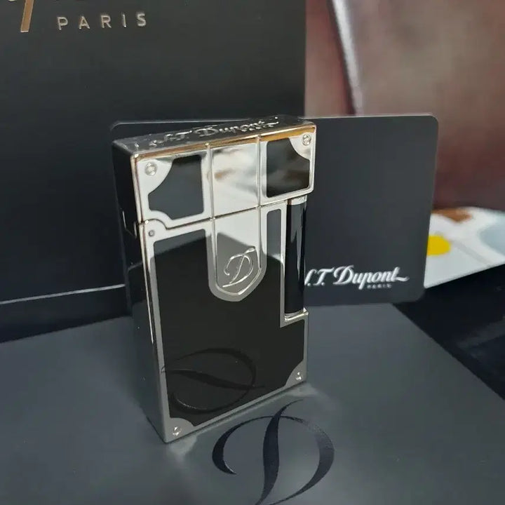 [BUNJANG] Dupont Line 2 CA16736 Black Lacquer Palladium Lighter / [백화점판] 듀퐁라이터 라인2 ca16736 블랙 래커 팔라듐 백금 쌍불
