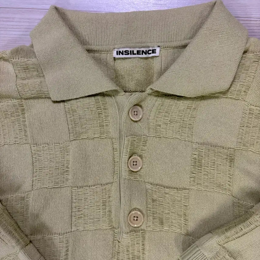 [BUNJANG] Insa In Silence Square Jacquard Polo Knit L / 인사일런스 스퀘어 자가드 폴로 니트 L