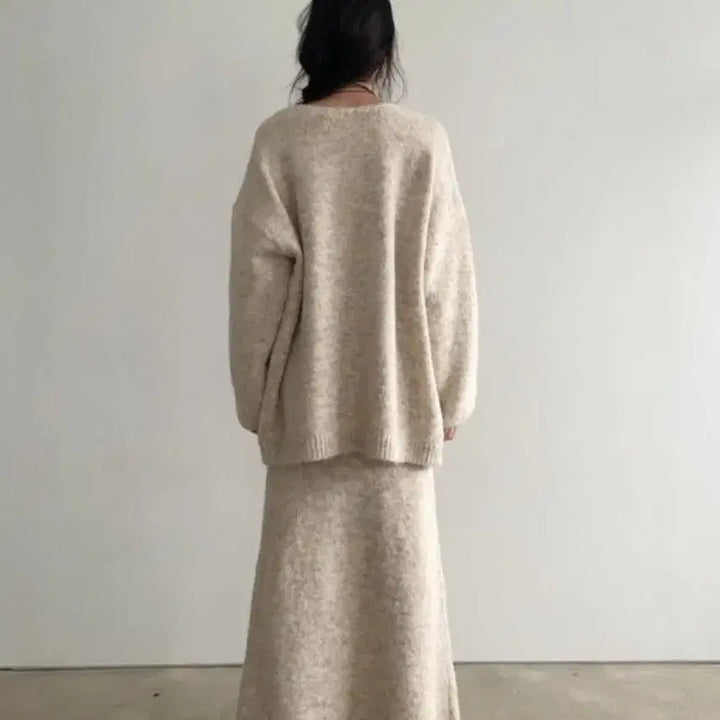 [BUNJANG] Adelio Charcoal Set (Cardigan + Top + Skirt) / 아델리오 가디건+탑+스커트 셋업