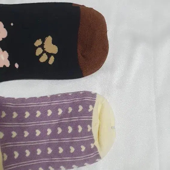 [BUNJANG] Purple Red Wine Cat Rabbit Socks / 개당가격이예요~ 퍼플 레드와인 고양이 토끼 하트 발자국 양말