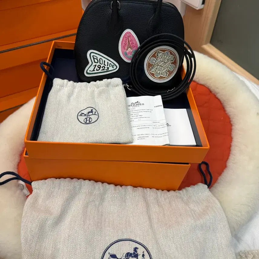 [BUNJANG] Hermes Mini Bolide 100th Anniversary Travel Patch / 백화점구매]에르메스 미니볼리드 100주년 한정판 트레블패치