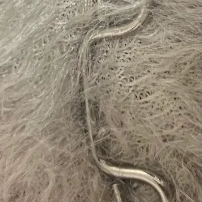 [BUNJANG] Place Studio Curly Boucle Hooded Fur Coat Gray / 플레이스스튜디오 컬리 부클 후드 퍼코트 그레이