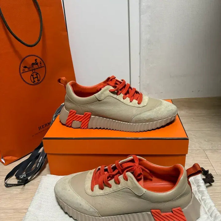 [BUNJANG] Hermes Bouncing Sneakers Orange (Size 260) / (정품, 250사이즈) 에르메스 바운싱 스니커즈 오렌지