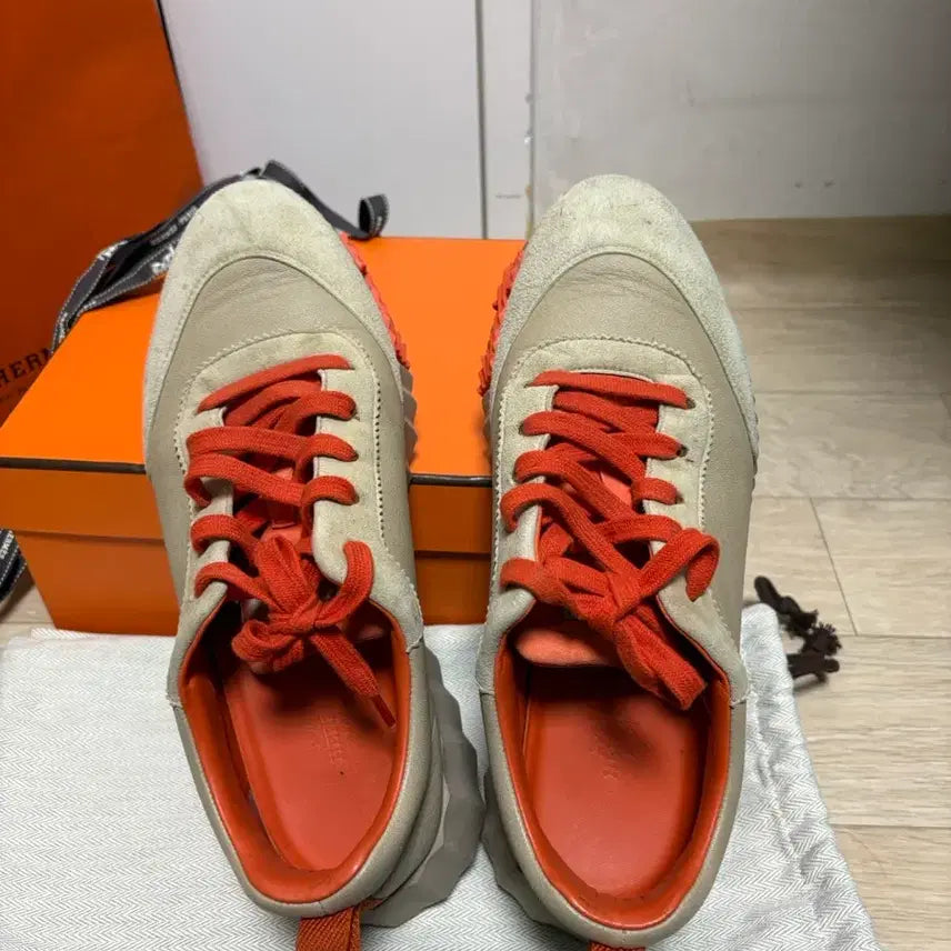 [BUNJANG] Hermes Bouncing Sneakers Orange (Size 260) / (정품, 250사이즈) 에르메스 바운싱 스니커즈 오렌지