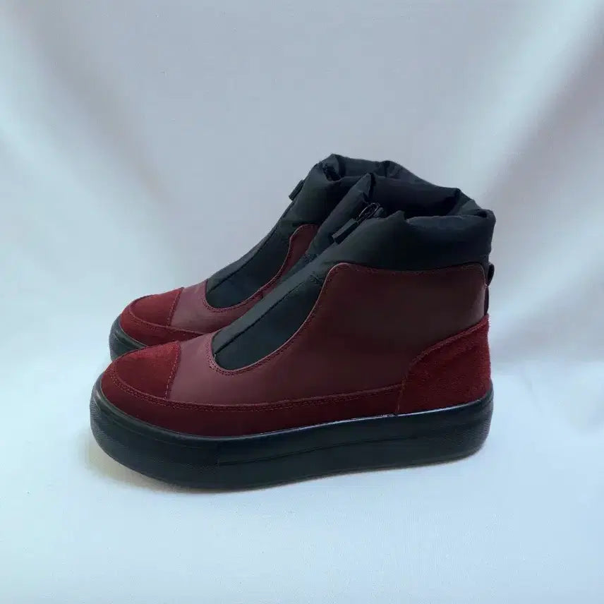 [BUNJANG] Burgundy Padded Ankle Winter Boots 240mm / 버건디 패딩 앵클 방한부츠 240mm