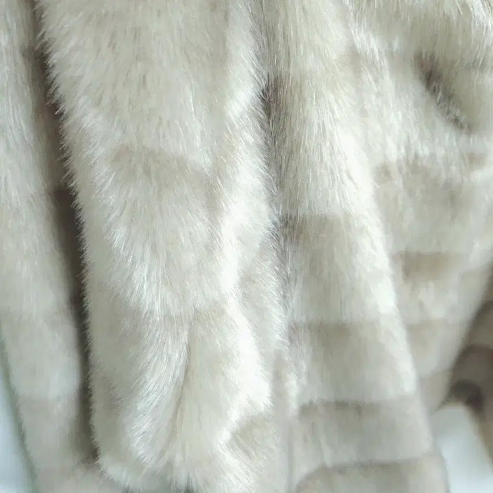 [BUNJANG] Eco Fur Jacket / 연베이지 밀라노밍크 에코 퍼 자켓 새상품급