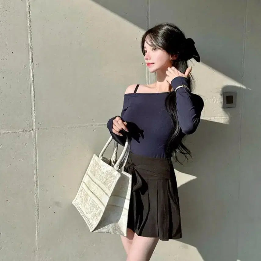 [BUNJANG] Mayoon 3-Neck Scarf Modal T-Shirt / 메이윤 24ver. [자체제작] 3넥 머플러 모달 쫀쫀티
