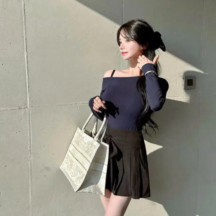 [BUNJANG] Mayoon 3-Neck Scarf Modal T-Shirt / 메이윤 24ver. [자체제작] 3넥 머플러 모달 쫀쫀티