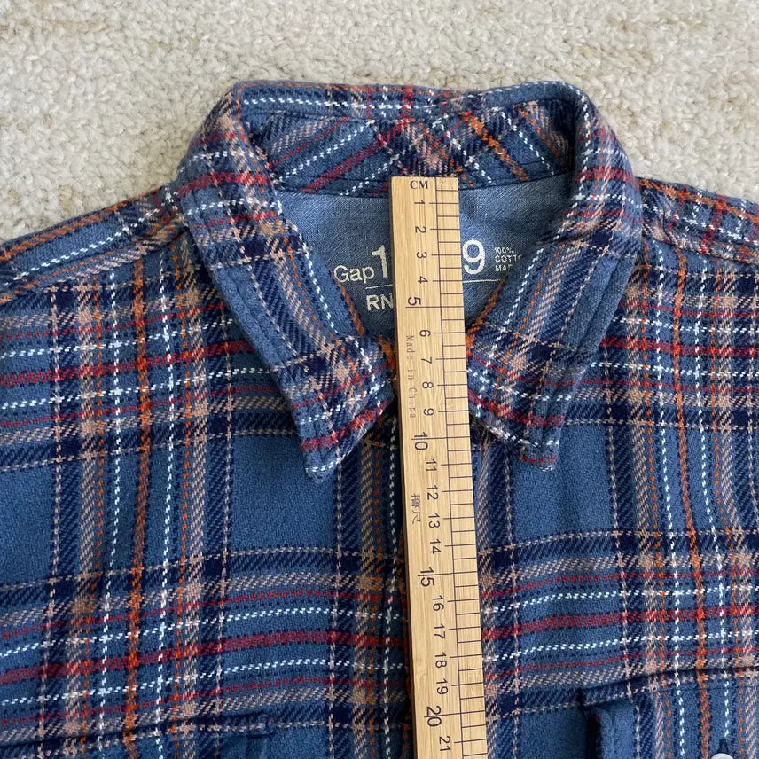 [BUNJANG] GAP 1969 Flannel Blue Pattern Shirt / [L] 00s 갭 GAP 플란넬 블루 패턴 셔츠