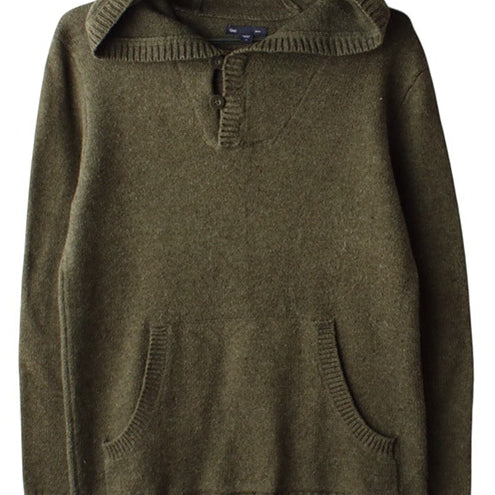 [BUNJANG] GAP Vintage Wool Blend Half Button Knit Hoodie / [M] GAP 갭 빈티지 울 블랜디드 하프 버튼 니트 후디