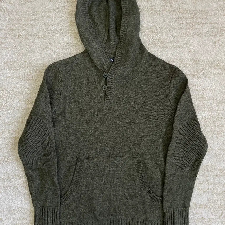 [BUNJANG] GAP Vintage Wool Blend Half Button Knit Hoodie / [M] GAP 갭 빈티지 울 블랜디드 하프 버튼 니트 후디