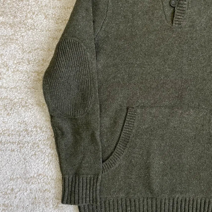 [BUNJANG] GAP Vintage Wool Blend Half Button Knit Hoodie / [M] GAP 갭 빈티지 울 블랜디드 하프 버튼 니트 후디