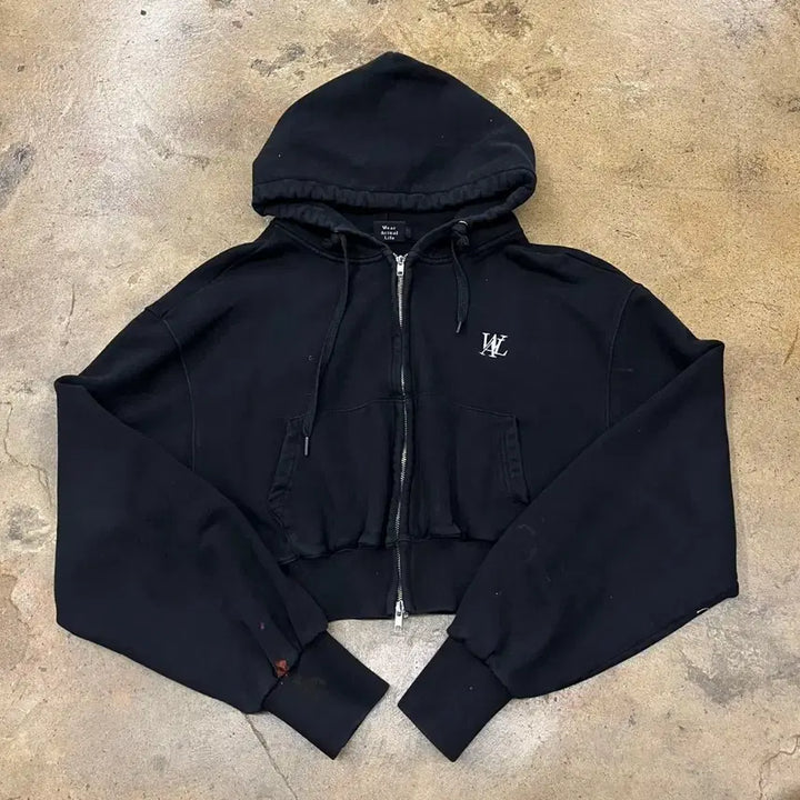 [BUNJANG] Wooyoungmi Black Hooded Zip-Up / [정품/S] 우알롱 검정색 후드 집업