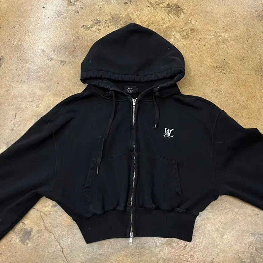 [BUNJANG] Wooyoungmi Black Hooded Zip-Up / [정품/S] 우알롱 검정색 후드 집업