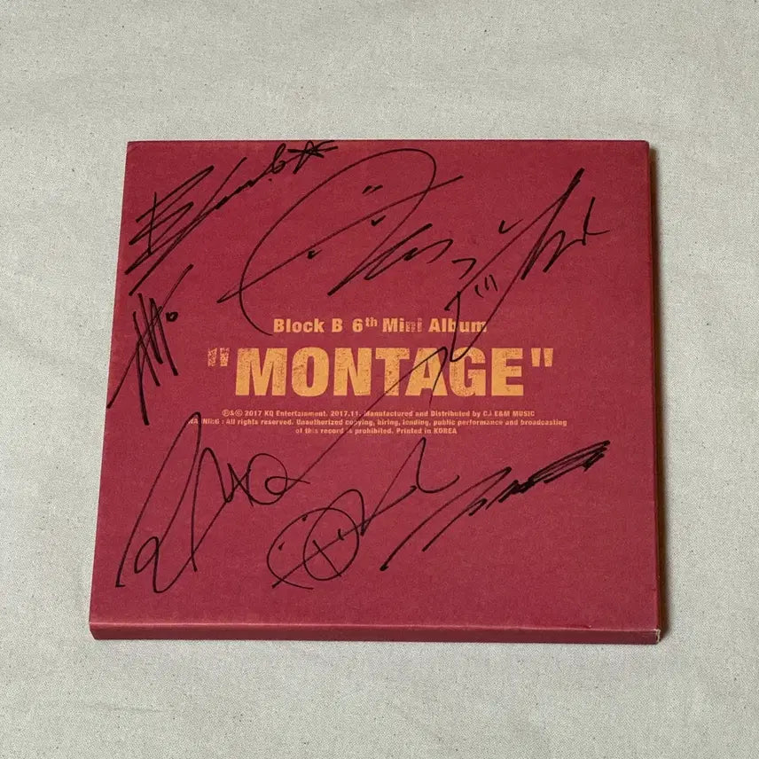 블락비(BLOCK B) 미니 6집 [MONTAGE] 전원 친필 싸인 비매