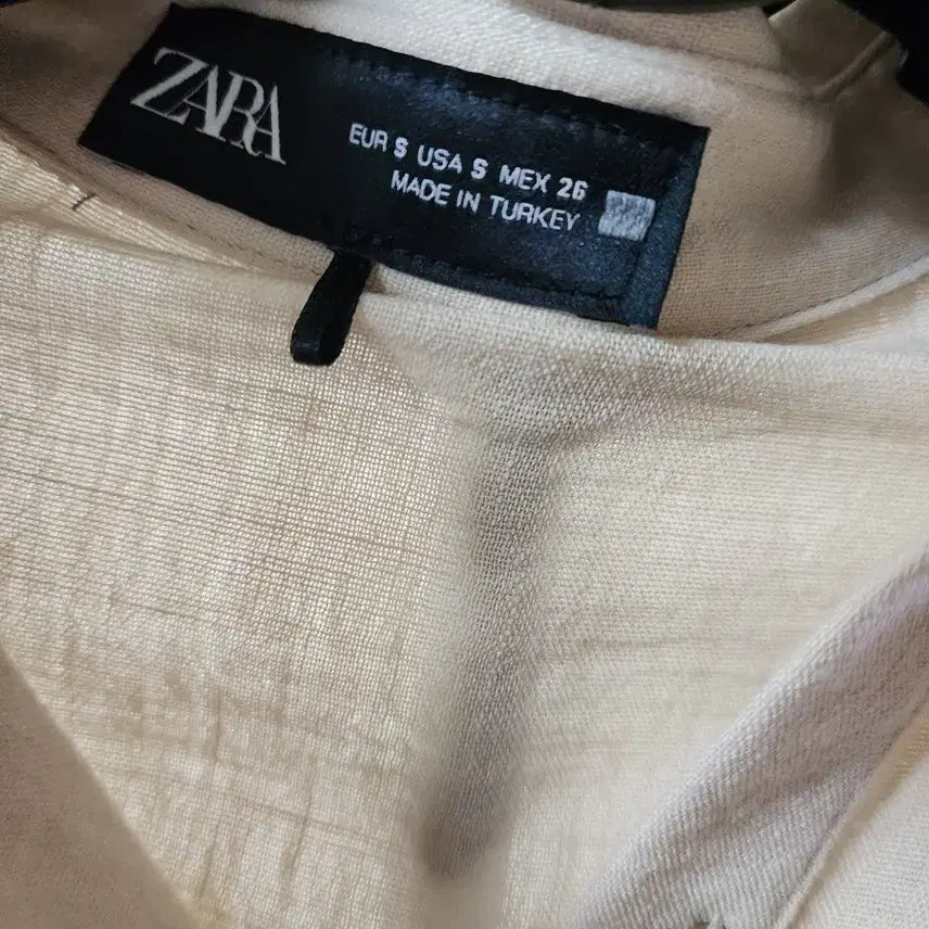 [BUNJANG] ZARA Beige Mini Shirt Dress / 자라 베이지 셔츠 미니 원피스
