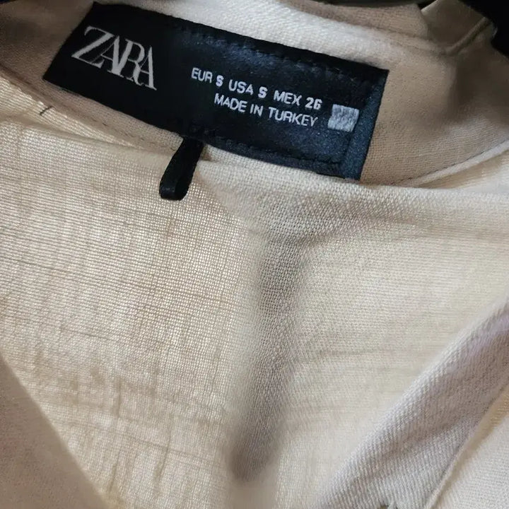 [BUNJANG] ZARA Beige Mini Shirt Dress / 자라 베이지 셔츠 미니 원피스