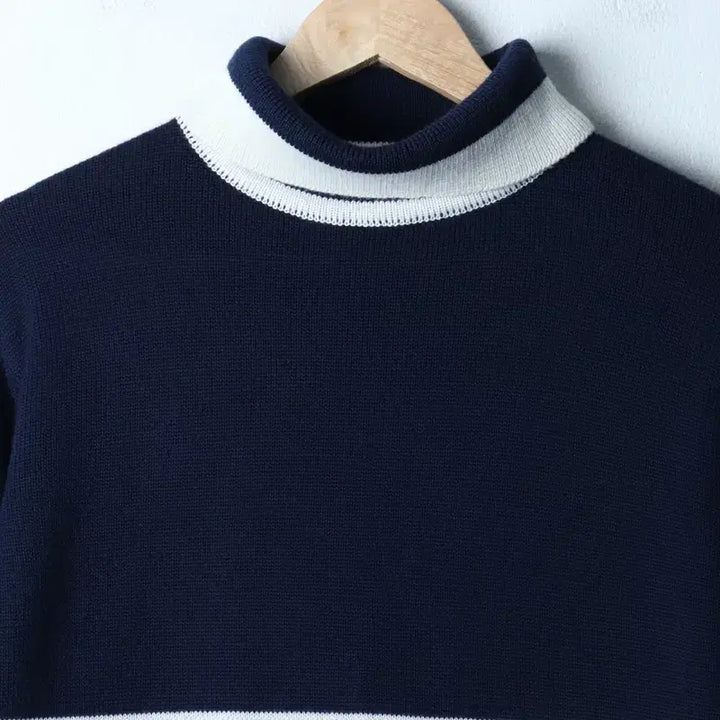 [BUNJANG] S Brand Vintage Navy Wool Turtleneck Knit / (S) 브랜드빈티지 니트 목폴라 네이비 울-17206