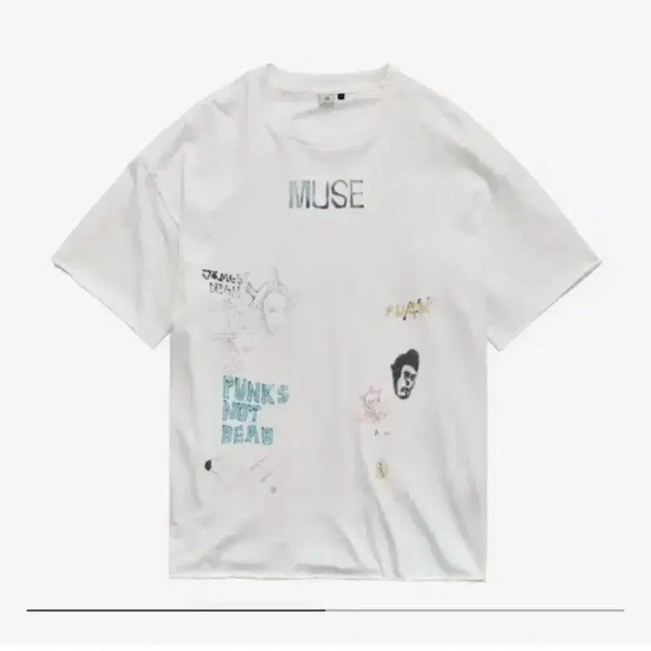 [BUNJANG] Polytelu 1011 Doodles Short Sleeve T-shirt / [4] 폴리테루 1011 두들 반팔 티셔츠 새상품