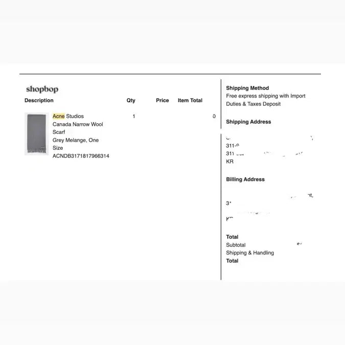 [BUNJANG] Acne Studios Narrow Wool Scarf Melange Gray / 아크네 스튜디오 울 목도리 내로우 멜란지 그레이